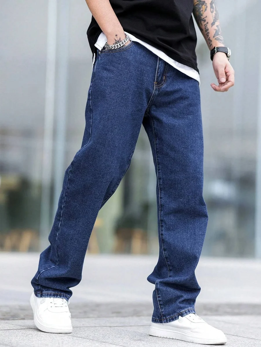 KOTTY Men's Solid Regular Fit Mid Distressed Fashionable Trendy Denim Jeans